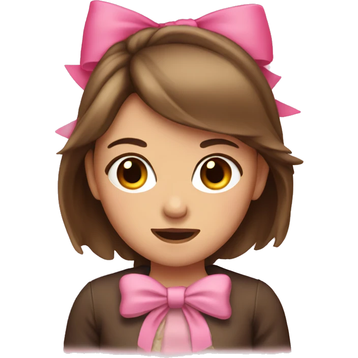 Girl with brown hair and a pink bow who hit her head emoji