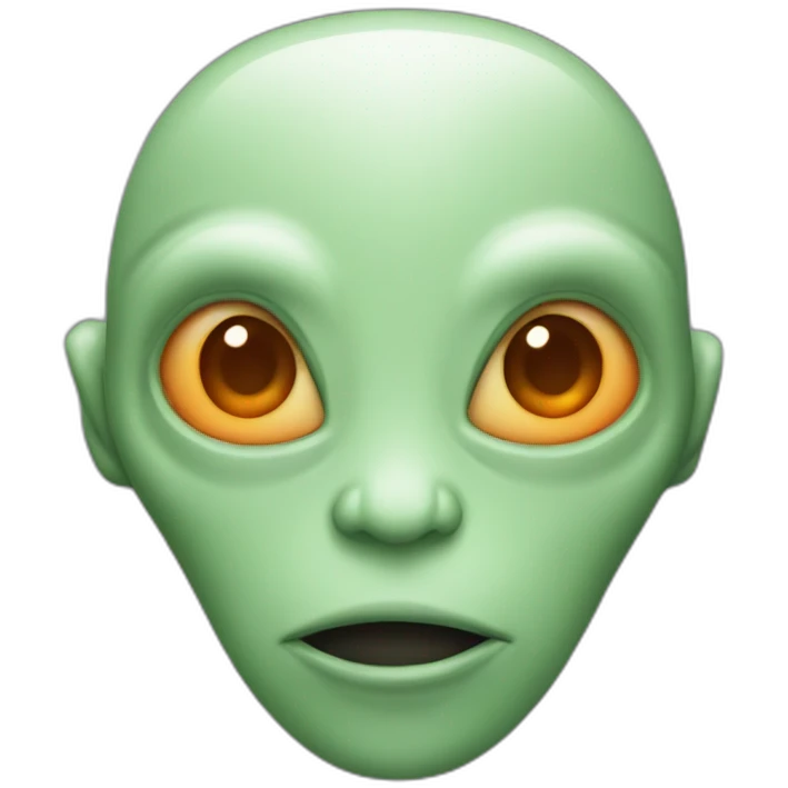 alien with no skin and orange outline  emoji