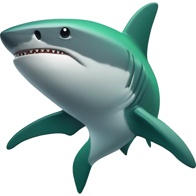 shark with lucky green emoji