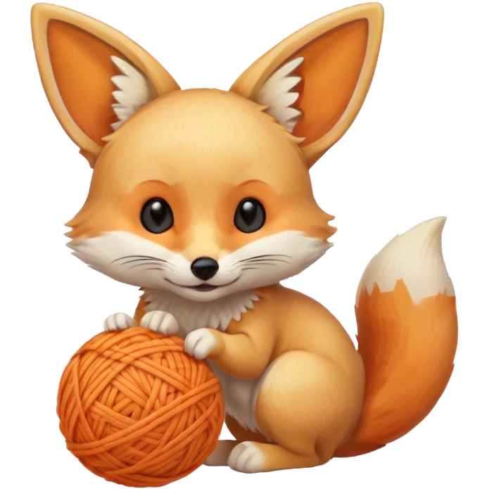fennec playing with yarn ball  emoji