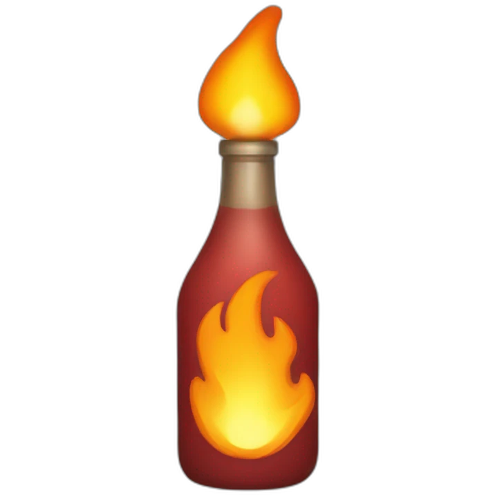 Bottle flame emoji