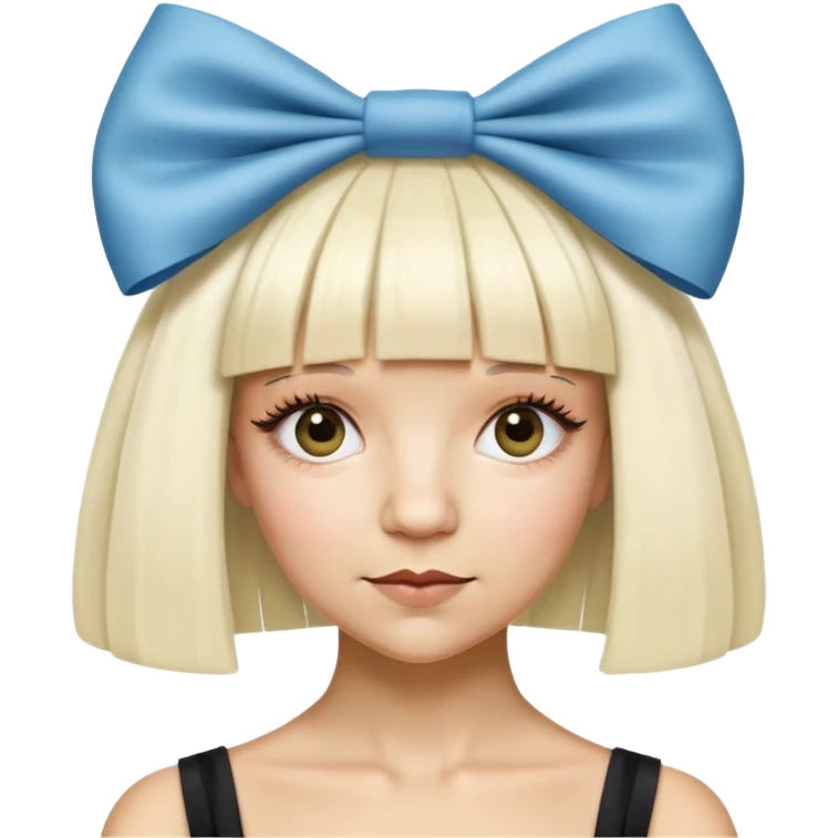 Sia the pop star singer wearing her wig with ht bow emoji