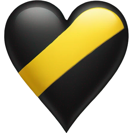 Half black and yellow heart emoji