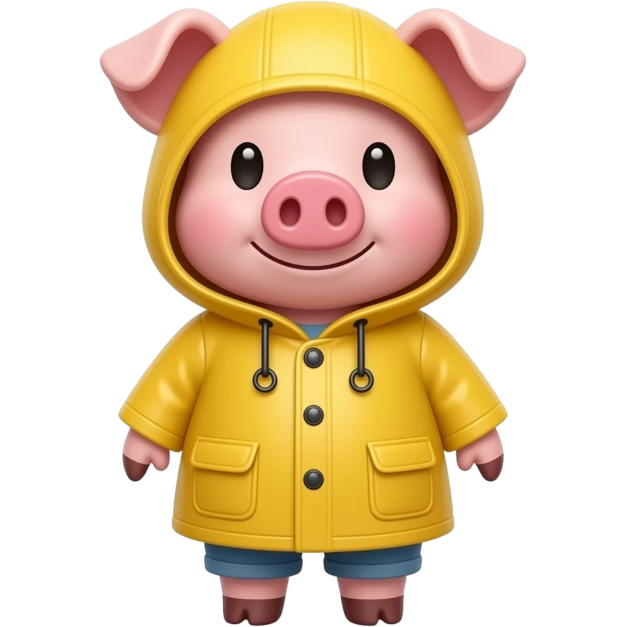 pig wearing a raincoat emoji