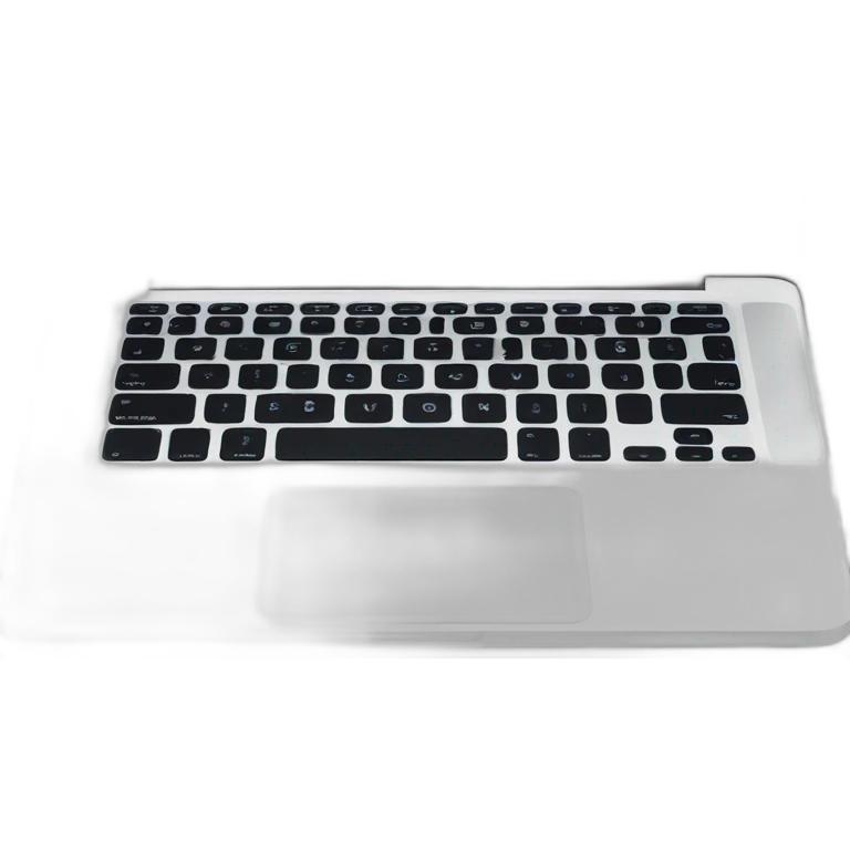 unfold white laptop，front view emoji