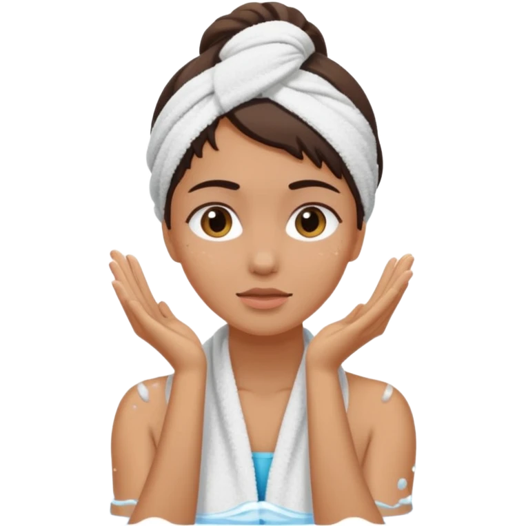a female washing her face outside of shower  emoji