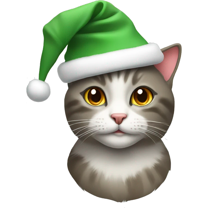 Cat wearing a Christmas hat emoji