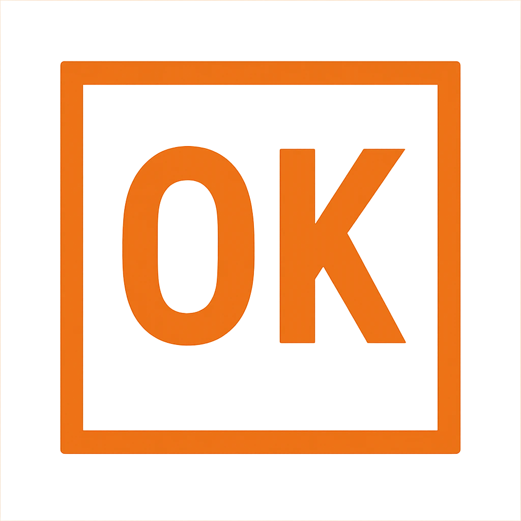 OK text in an orange square emoji