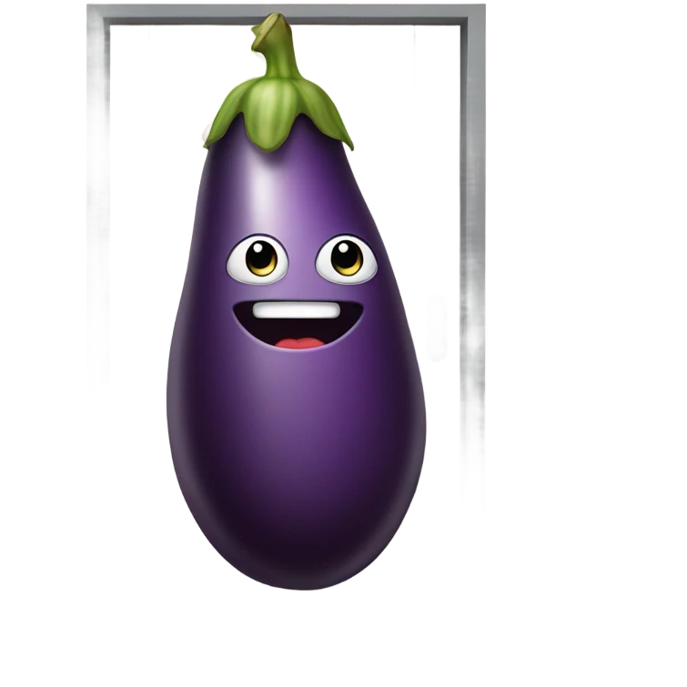 an eggplant entering a door emoji