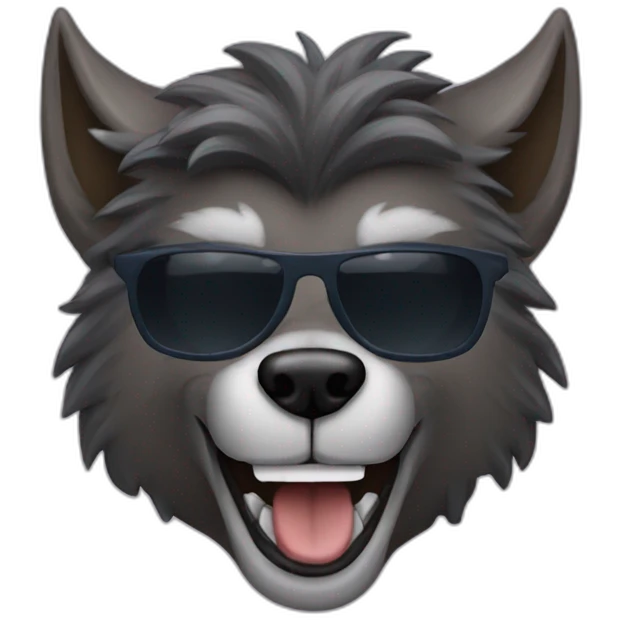 Werewolf with sunglasses smiling  emoji
