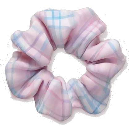 pastel pink plaid scrunchie emoji