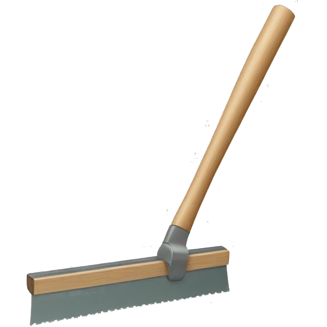 squeegee with long wooden handle emoji