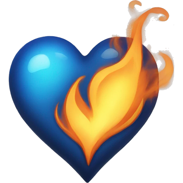 Blue fire heart emoji