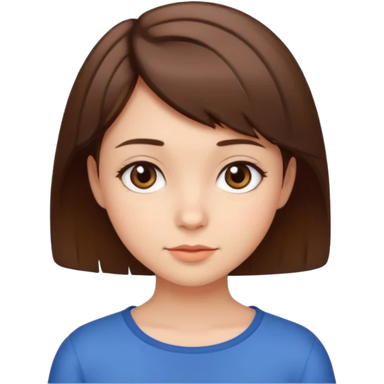Cute girl with short brown hair emoji