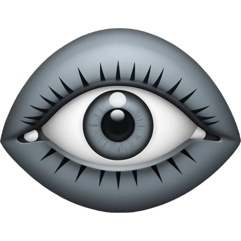 Minimal emoji, gothic futuristic eye, cold grey sclera, the pupil is fully replaced by a solid black number 8, occult cyber aesthetic, sharp clean lines, flat emoji design, centered, transparent background emoji
