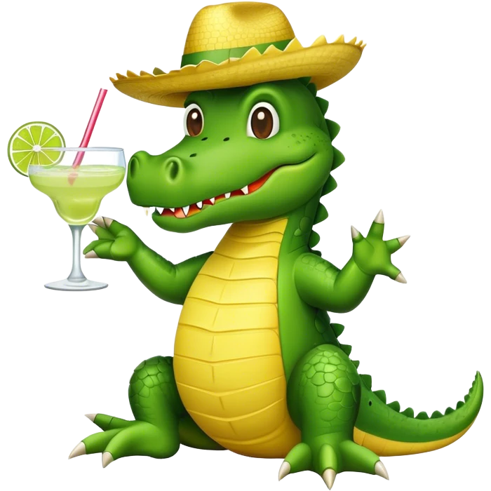 Crocodile with margarita  emoji