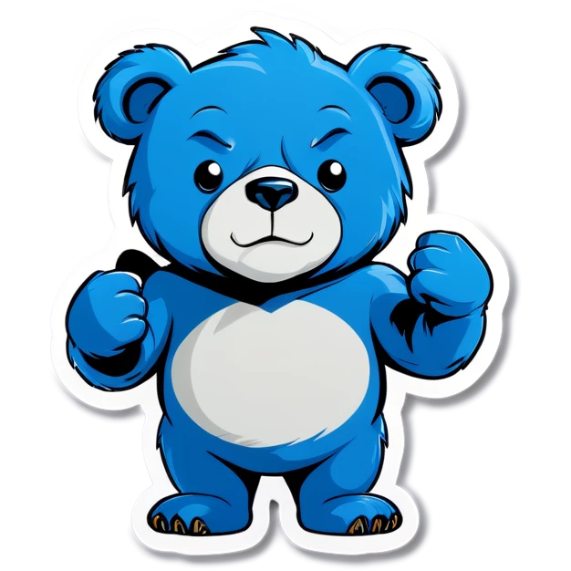 Blue bear with muscles  emoji