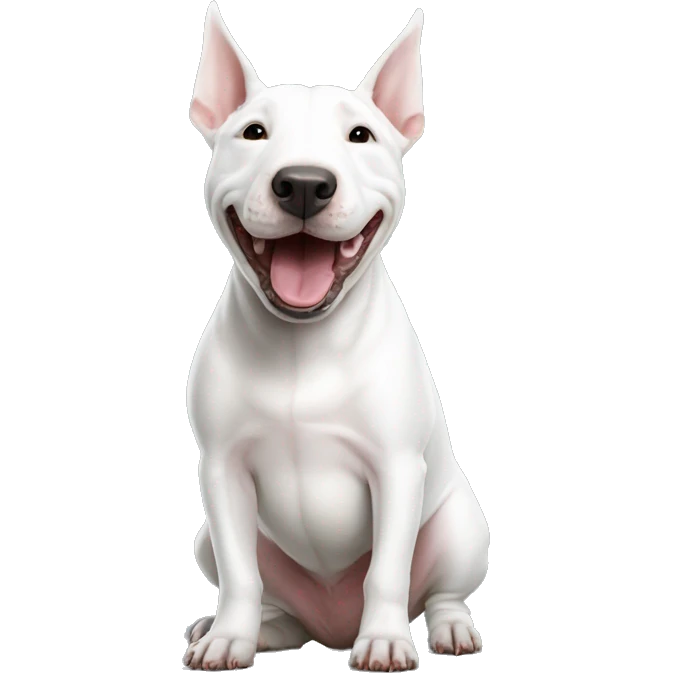 White Bull terrier happy  emoji