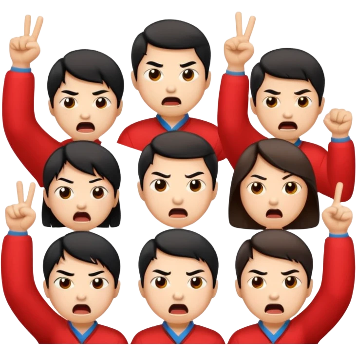 Chinese nationalistic mobilization against Japan people emoji