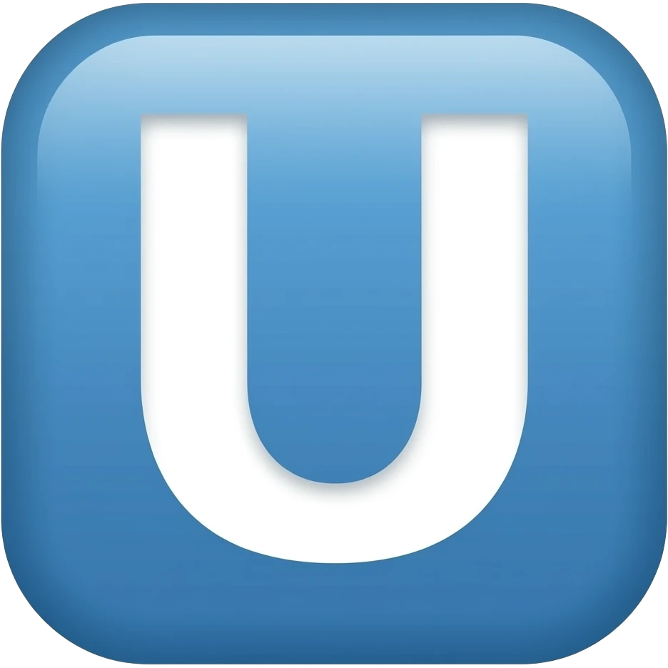 Letter U in blue square emoji