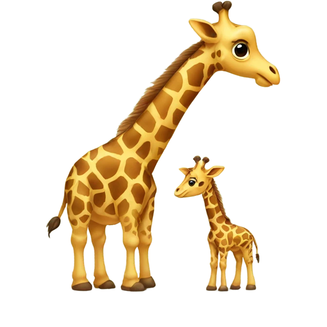 Giraffe and baby emoji