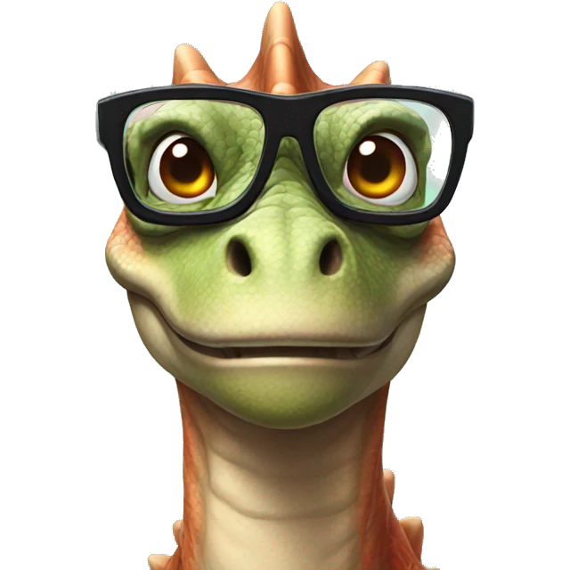 dinosaur wearing glasses emoji