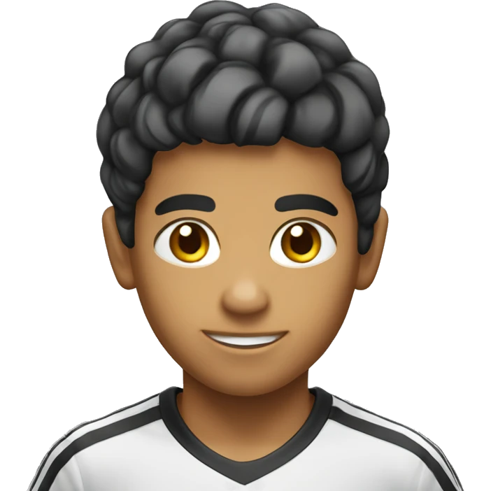 Young latino boy platine soccer in New York emoji