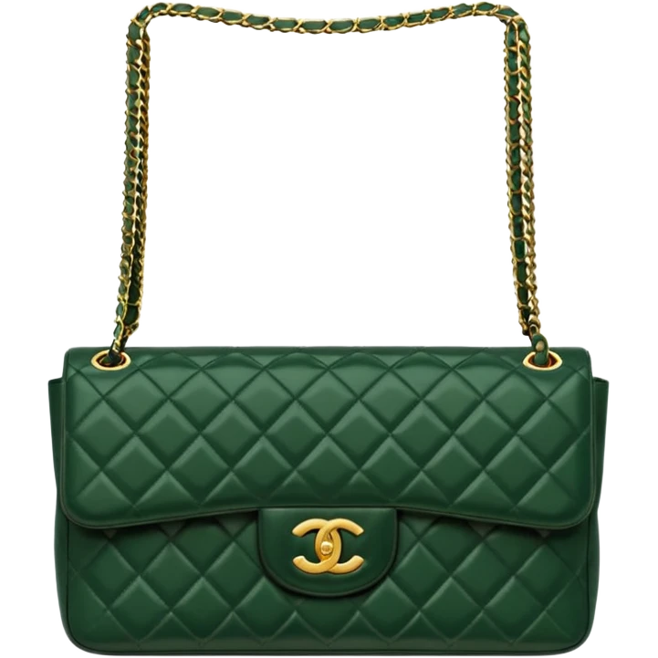 chanel dark green color bag emoji