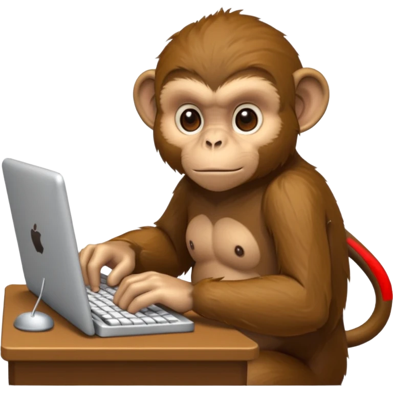 monkey typing the keyboard emoji