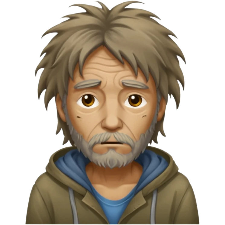 very dirty looking homeless person very very dirty and smelly looking face only emoji
