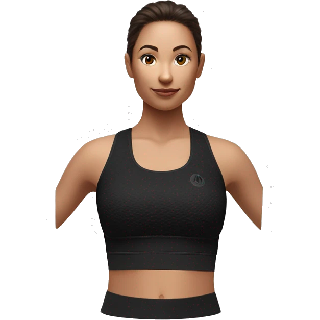 black lululemon sports bra realistic soft textures no background emoji
