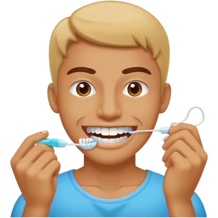 usar seda dental en los dientes/ use dental floss on your teeth emoji