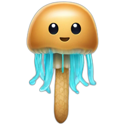 Peanut butter cute jellyfish holding sword emoji