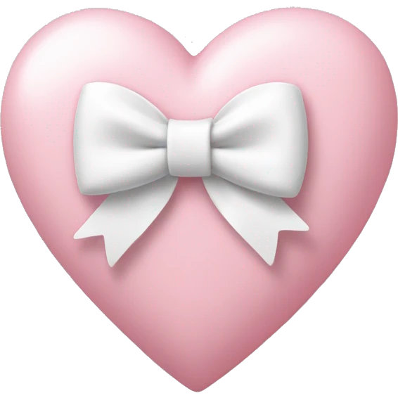 Pastel pink heart with white bow emoji