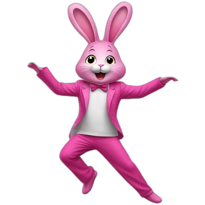 pink_rabbit_costume_dancing_happy emoji