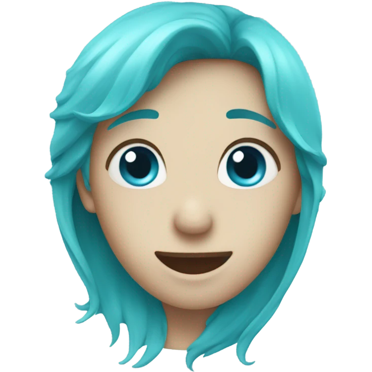 Aqua blue heart  emoji