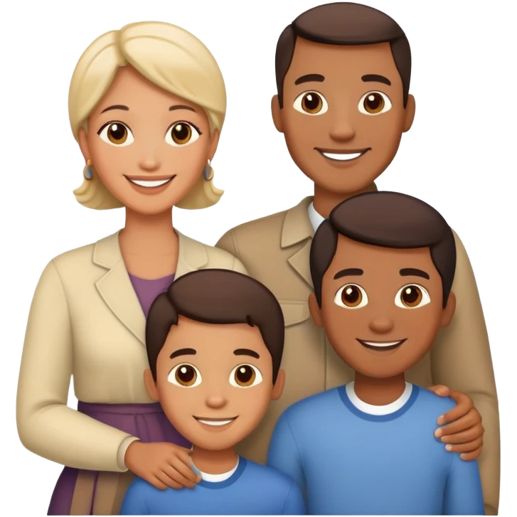 Мама Папа и два сына emoji