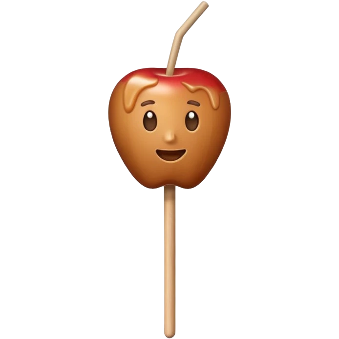 Caramel apple on a stick emoji