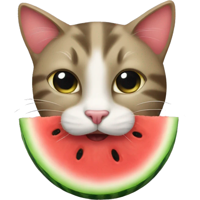Cat eat watermelon  emoji