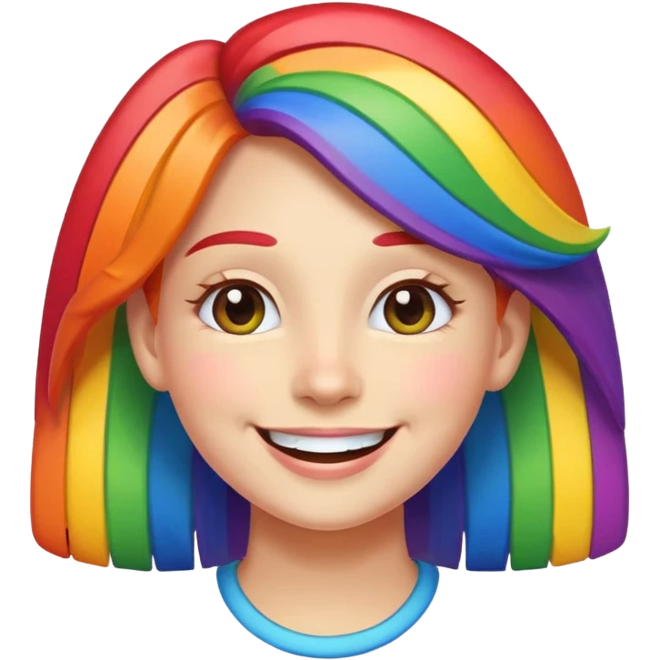 pride character, smiling, rainbow colors, inclusive and joyful vibe, modern Apple emoji style, clean vector look, soft gradients, simple background emoji