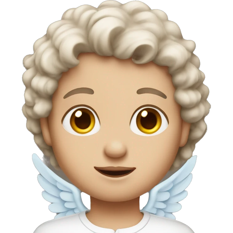 angel with blue eyes and brown hair emoji