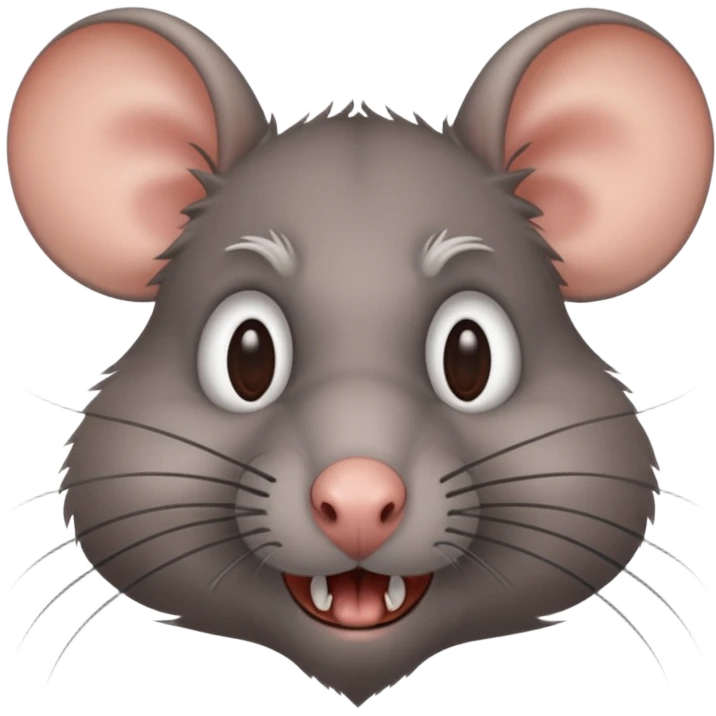 a crazy rat with grey fur emoji