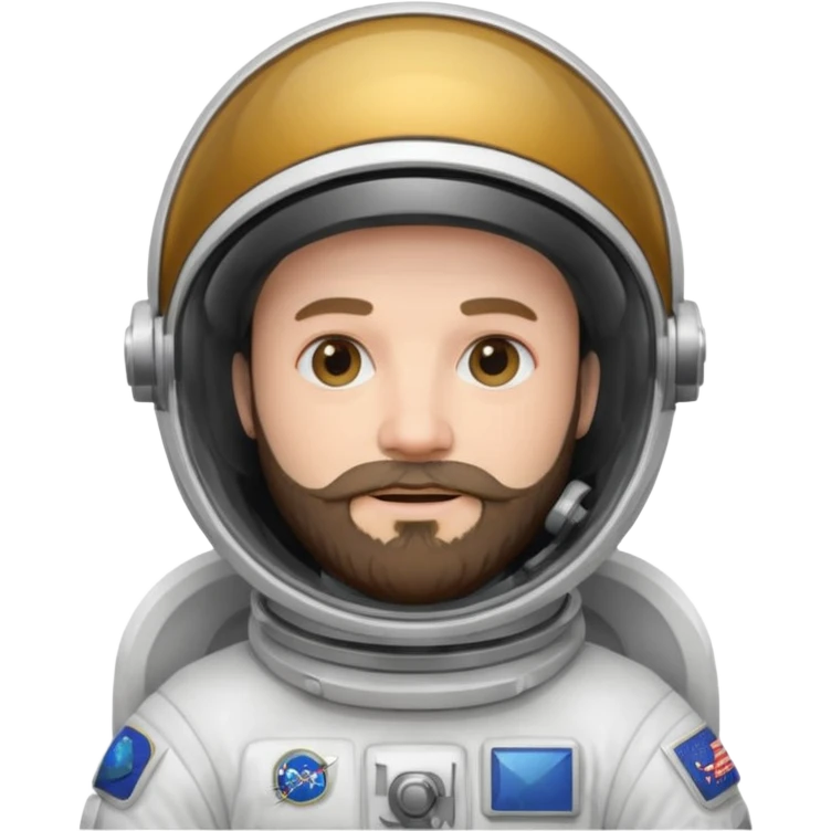 astronaut, white suit and helmet with beard emoji