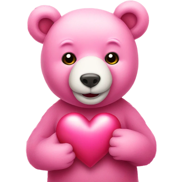 pink bear holding heart  emoji