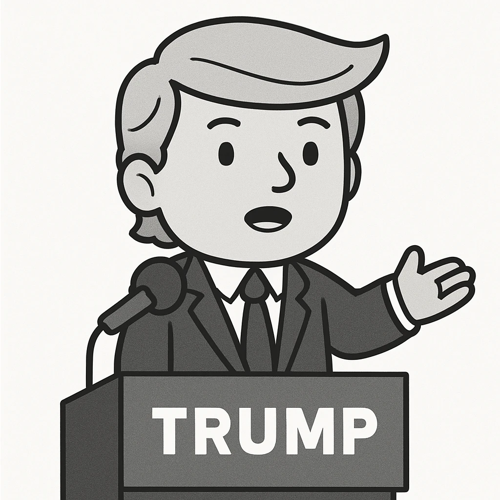 Donald Trump speaking at a rally emoji