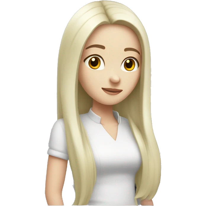 Pale girl with long black hair cooking  emoji