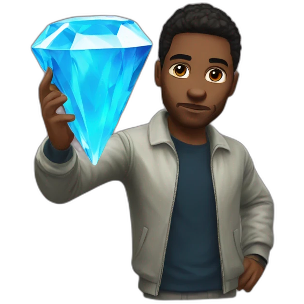 gta character holding blue diamond emoji