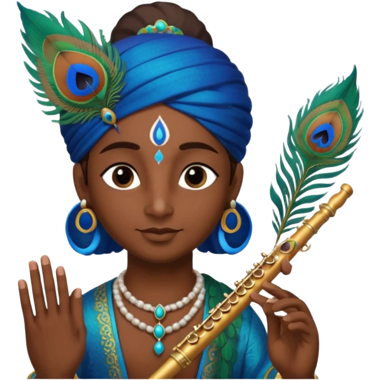 Krishna flute with peacock feather  emoji