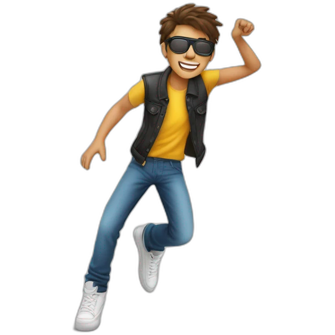 joven gafas piel blanca bailando emoji