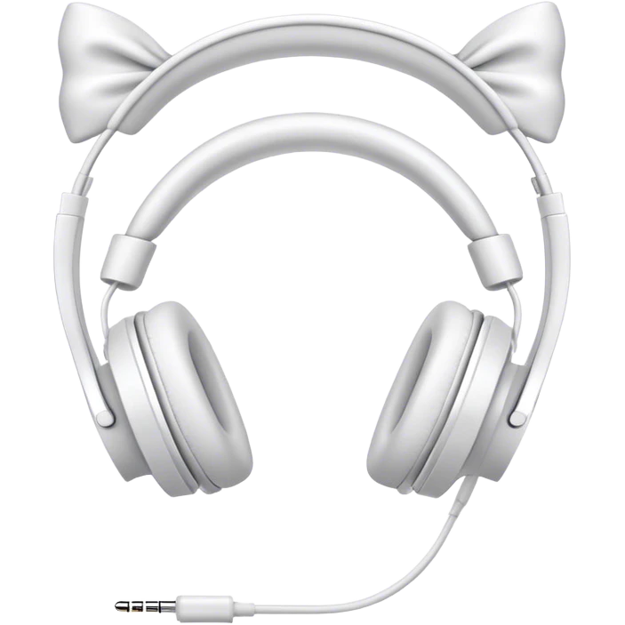 white headphones with white bows emoji